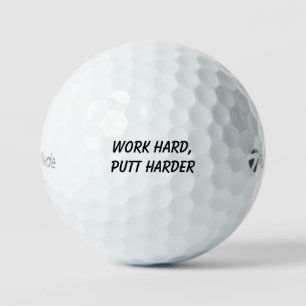 Pelotas De Golf 'Trabaja Duro, Putt Más Duro' Humor Motivación Com