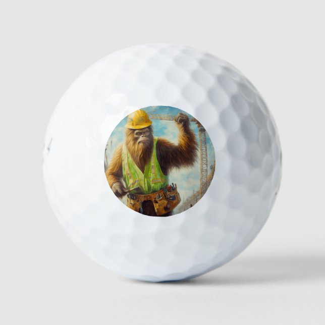 Pelotas De Golf Trabajador de construcción de pies de página (Anverso)