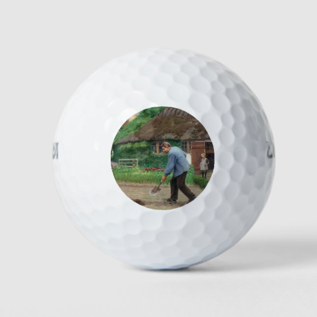 Pelotas De Golf Trabajo nocturno en el jardín (por H.A. Brendekild (Anverso)