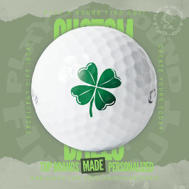 Pelotas De Golf Trébol de Cuatro Hojas Lucky Green Trébol Día de S