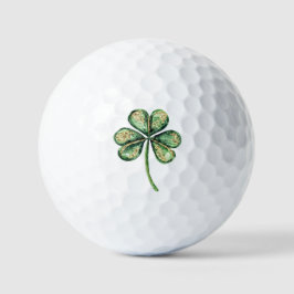 Pelotas De Golf Trébol Glitz Oro Verde  