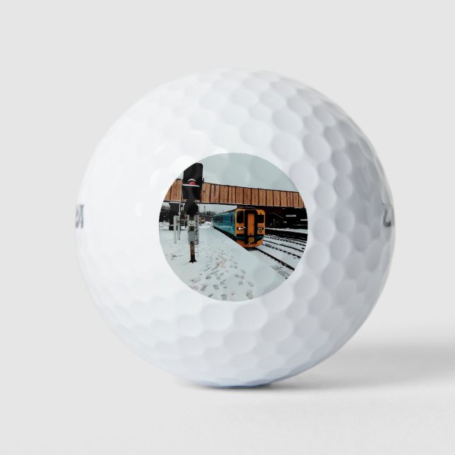 Pelotas De Golf Tren amarillo y turquesa (Anverso)