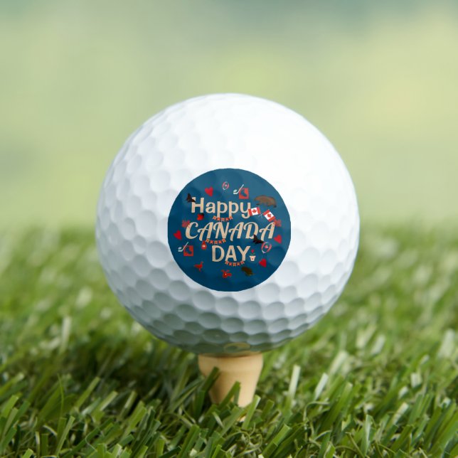 Pelotas De Golf Trendy Happy Canada Day (Camiseta in situ)