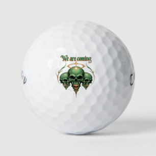 Pelotas De Golf Tres crúles verdes con el Halo dorado y el Fierce