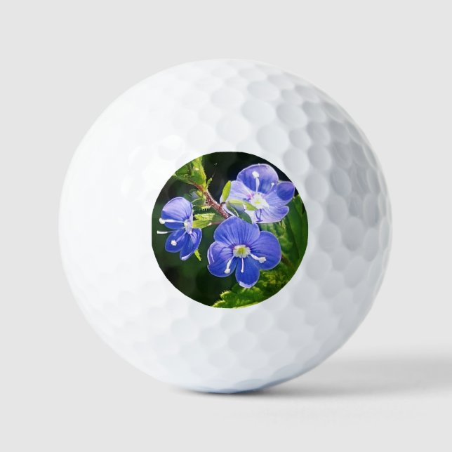 Pelotas De Golf Tres flores azules (Anverso)