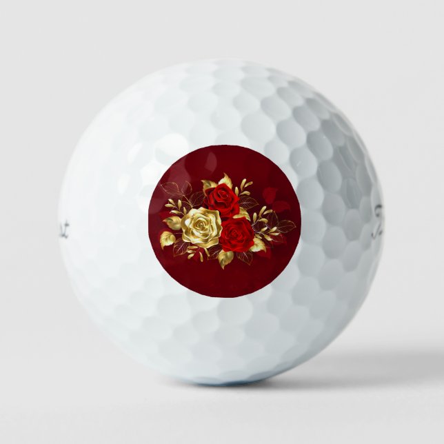 Pelotas De Golf Tres Rosas Joyas (Anverso)