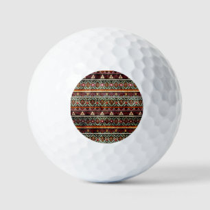 Pelotas De Golf Tribal Grunge: Patrón Ethno Retro