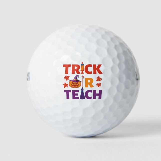 Pelotas De Golf Trick O Enseñanza De Halloween (Anverso)