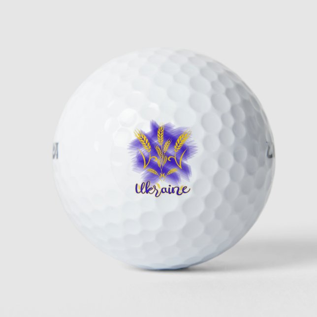 Pelotas De Golf Tridente ucraniano hecho de oído de trigo (Anverso)