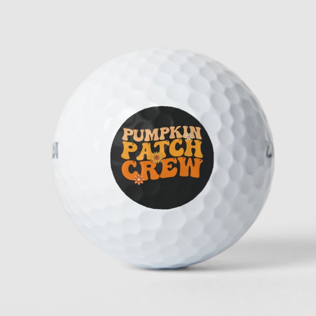 Pelotas De Golf Tripulación de parche de calabaza Retro Groovy Oto (Anverso)