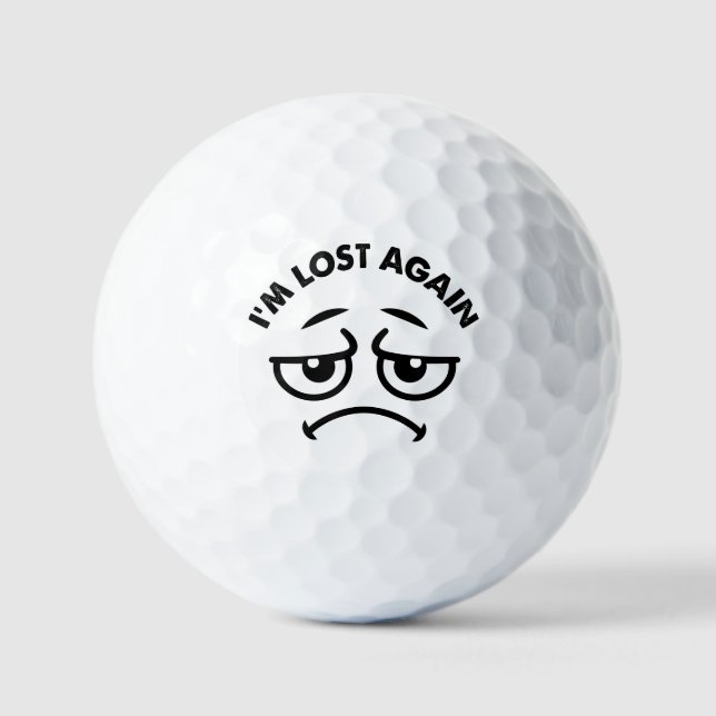 Pelotas De Golf triste divertido perdido (Anverso)