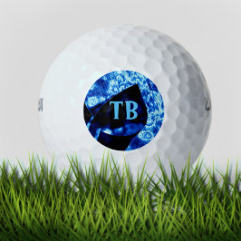 Pelotas De Golf True Blue Edgy Resumen de Iniciales Personalizadas