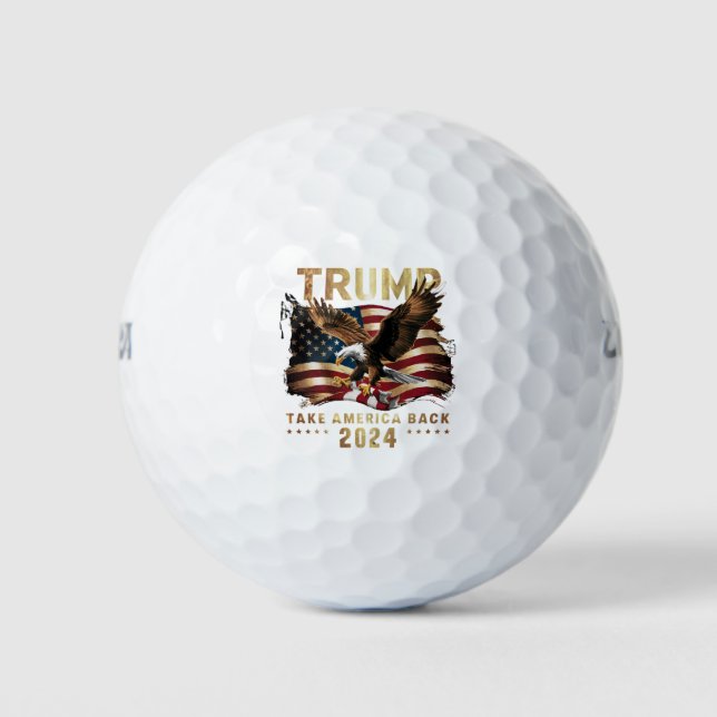 Pelotas De Golf Trump 2024 Recuperar la bandera estadounidense Tru (Anverso)