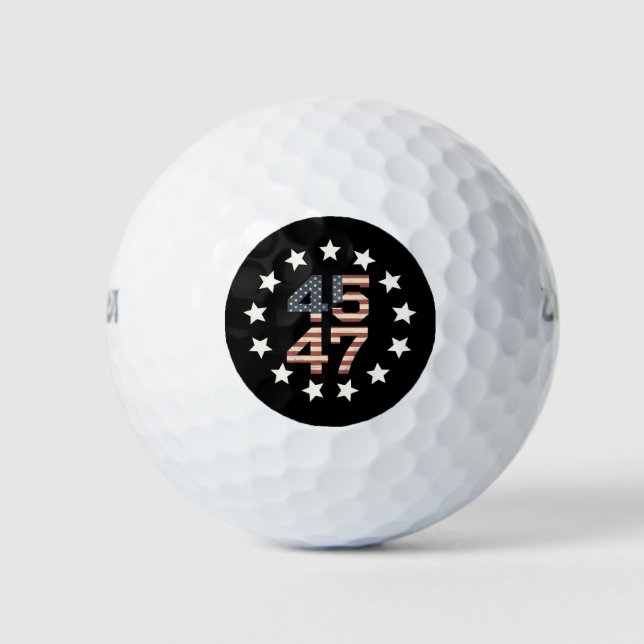 Pelotas De Golf Trump 45 47 estrellas bandera estadounidense vinta (Anverso)
