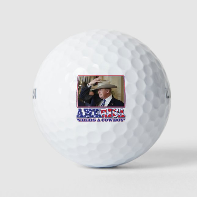 PELOTAS DE GOLF TRUMP-AMÉRICA-COWBOY (Anverso)