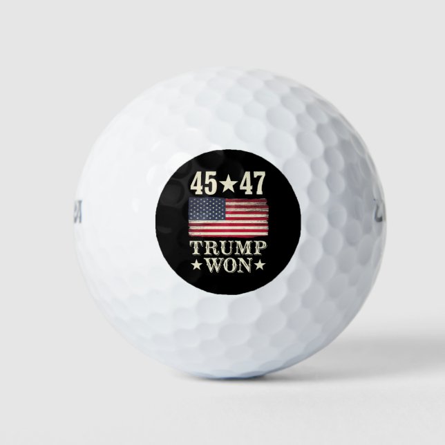 Pelotas De Golf Trump Ganó 2024 45 47º Presidente Bandera Estadoun (Anverso)