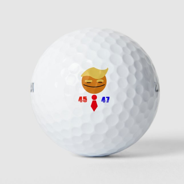 Pelotas De Golf Trump: Rojo-Cara sonriente 45/47 (Anverso)