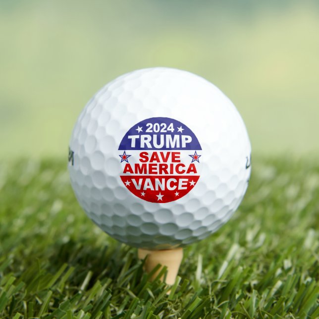 PELOTAS DE GOLF TRUMP VANCE 2024 SAVE AMÉRICA (Camiseta in situ)