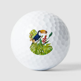 Pelotas De Golf Tucán Colorido Acuarela Pájaro Tropical