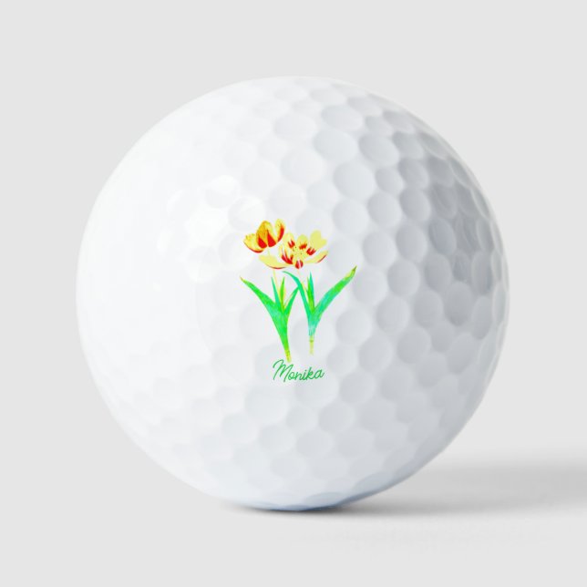 Pelotas de Golf Tulipanes Amarillos (Anverso)