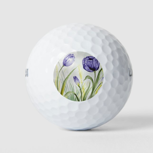 Pelotas De Golf Tulipanes de Primavera Púrpura (Anverso)