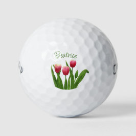 Pelotas De Golf Tulipanes rojos con vegetación