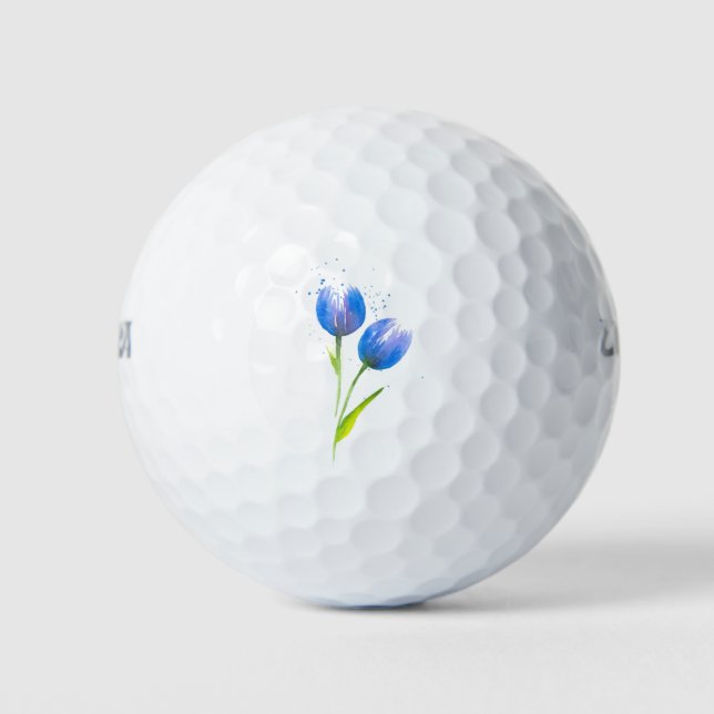 Pelotas De Golf Tulipanes Violeta Azul (Anverso)