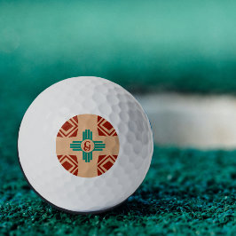 Pelotas De Golf Turquoise Zia Tribal Brown Tan