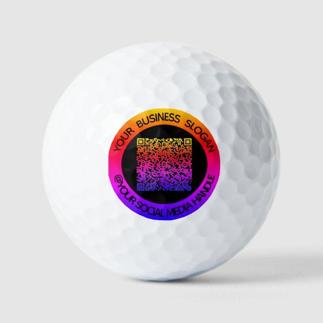 Pelotas De Golf Tus Estampas de Código QR y Texto Personalizado en (Anverso)
