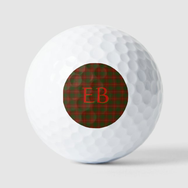 Pelotas De Golf Tus iniciales en Bruce Clan tartan (Anverso)