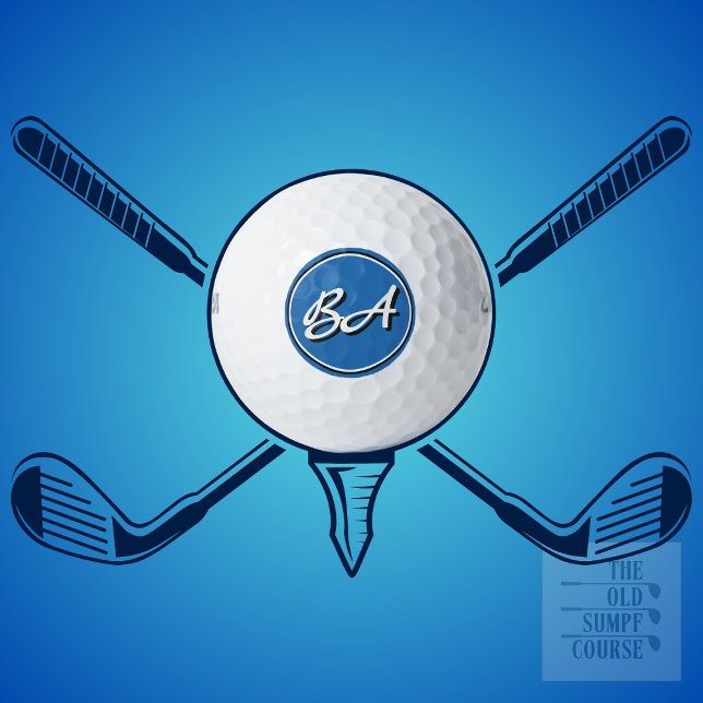 Pelotas De Golf Tus inicios en blanco y negro en azul (Subido por el creador)