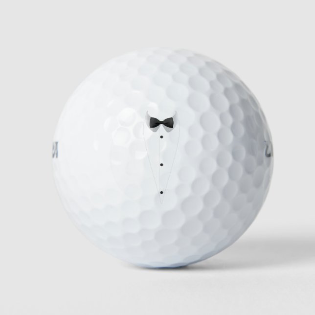 Pelotas De Golf Tuxedo con Bowtie para Bodas (Anverso)