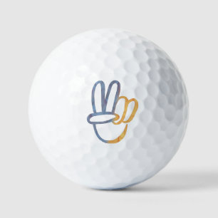 Pelotas De Golf Ucrania amarilla azul - Símbolo de PAZ V-Rótulo