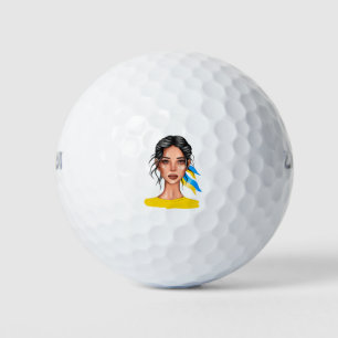 Pelotas De Golf Ucrania detenga la guerra el pelo negro
