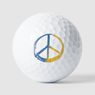 Pelotas De Golf Ucraniano - Rótulo de símbolo de PAZ Ucrania tiñe 