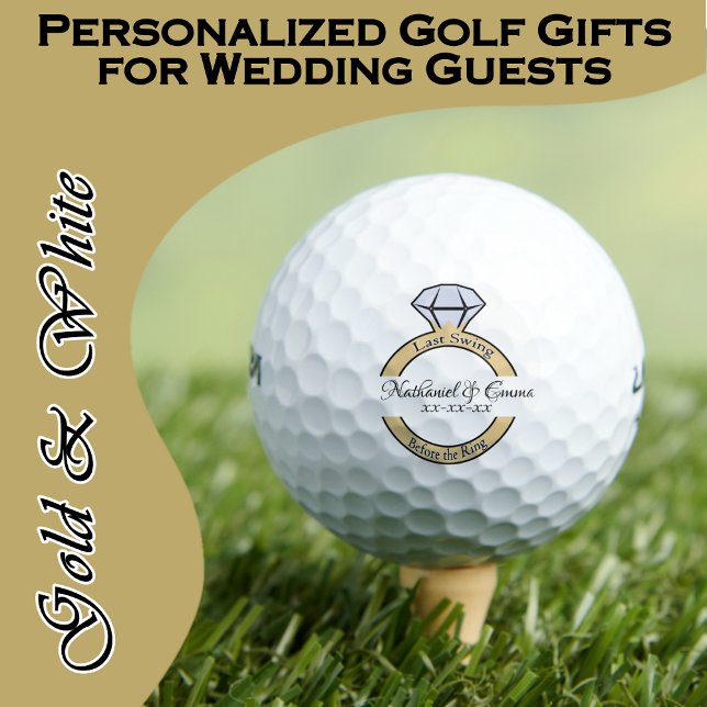 Pelotas De Golf Última floración antes del anillo, fiesta de la so (Super fun personalized bridal party gifts for wedding weekend golf or a golfing bachelorette party)
