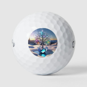 Pelotas De Golf Un árbol de cristal, purpurina adentro, cristales 