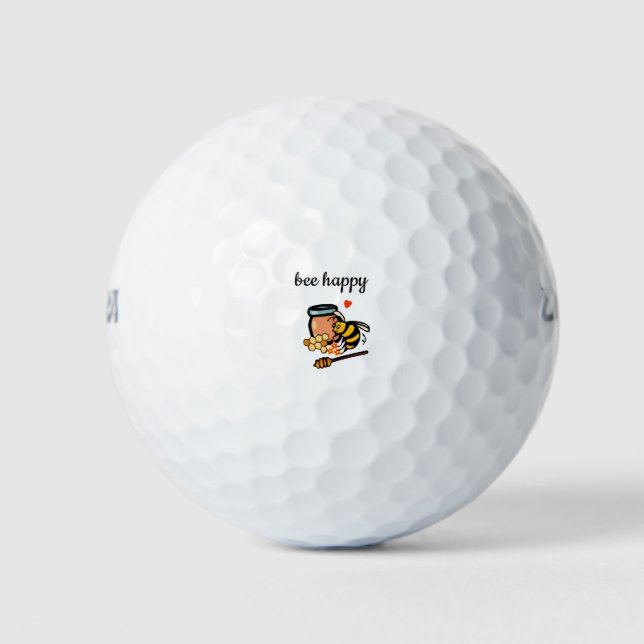 Pelotas De Golf Un arte de palabras azul y amarillo alegre (Anverso)