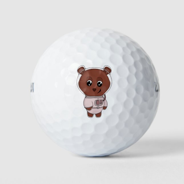 Pelotas De Golf Un oso astronauta con un espacio (Anverso)