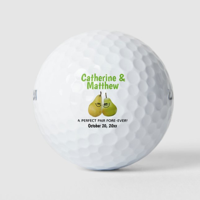 Pelotas De Golf Un Personalizado de parejas perfecto para la boda  (Anverso)