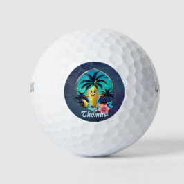 Pelotas De Golf Una banana personalizado en la playa tropical.