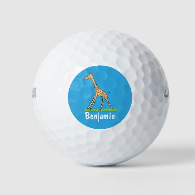 Pelotas De Golf Una jirafa alegre con personalizado de mariposa (Anverso)