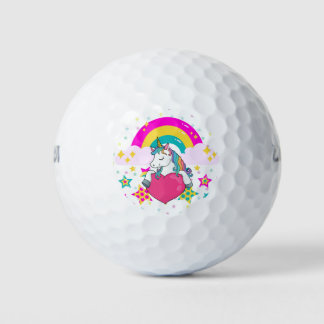Pelotas De Golf Unicornio arcoiris con estrellas