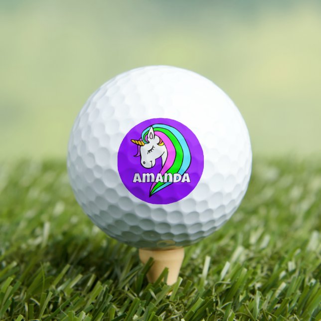 Pelotas De Golf Unicornio arcoiris personalizado (Camiseta in situ)