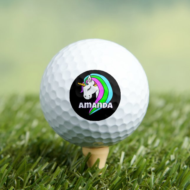 Pelotas De Golf Unicornio arcoiris personalizado (Camiseta in situ)