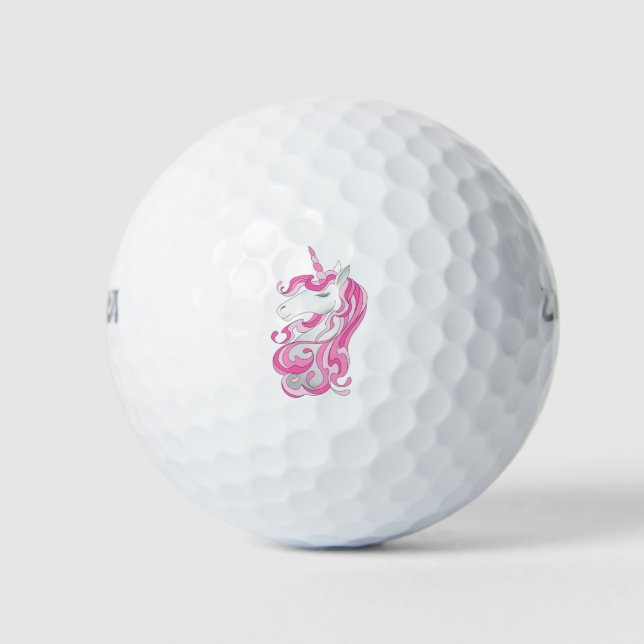 Pelotas De Golf Unicornio rosa (Anverso)