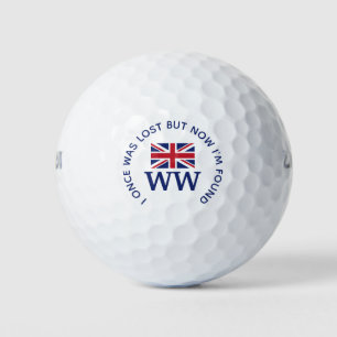 Pelotas De Golf UNION JACK Reino Unido Monograma Personalizado Cri