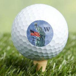 Pelotas De Golf USA 250 American Flag Statue of Liberty Monogram 