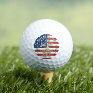 Pelotas De Golf USA 250th Anniversary Golden Gate Patriotic Flag