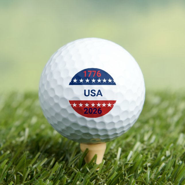 Pelotas De Golf USA's 250th Anniversary 1776 2026 Red White Blue (Camiseta in situ)